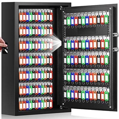 144 Keys Anti-Theft Fireproof Key Cabinet Wall Mount with Combination Lock