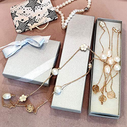 TheDisplayGuys 25 Cardboard Jewelry Gift Boxes with Inserts - Pearl Gray - color: Pearl Gray, size: 1 count (Pack of 25)