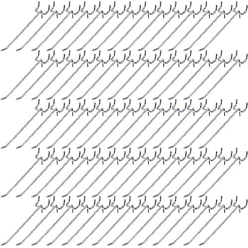 Funrous 100 Pack 6 Inch Stainless Steel Hooks for Pegboard, Silver - size: 6 Inch