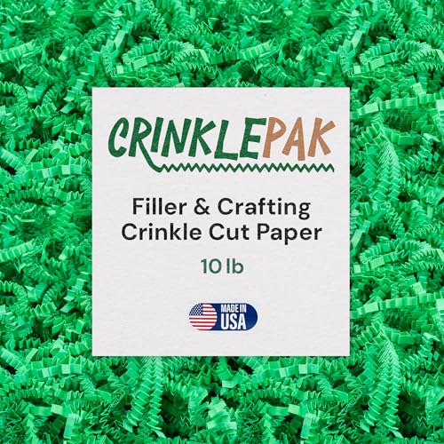10LB Green Crinkle Paper Filler USA Made - color: Green, size: 10 LB