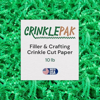 10LB Green Crinkle Paper Filler USA Made - color: Green, size: 10 LB