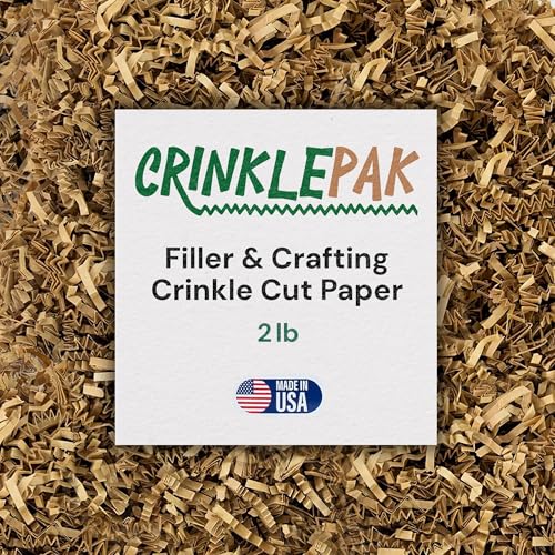 2LB Kraft Crinkle Cut Paper Shred USA Made - color: Kraft, size: 2 LB