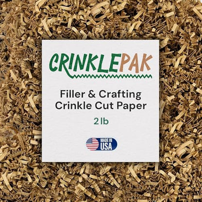 2LB Kraft Crinkle Cut Paper Shred USA Made - color: Kraft, size: 2 LB