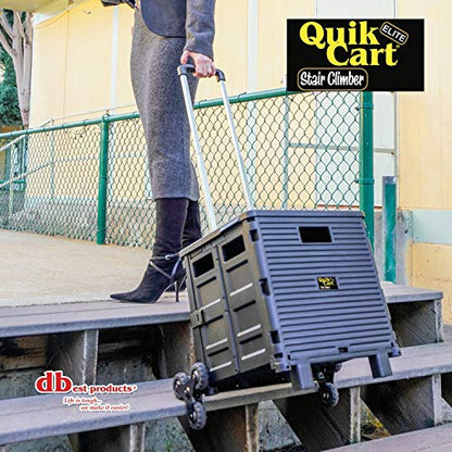 dbest Products Quik Cart Elite Stair Climber Rolling Crate - Black - color: Black, style: Elite Stair Climber