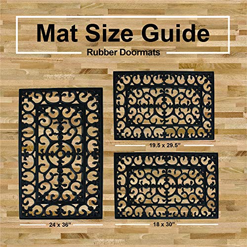 DII Rubber Doormats Collection All Weather, 18x30, Natural Wrought Iron - color: Natural Wrought Iron, size: 1'6" x 2'6" (Rectangular)