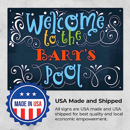 Custom Pool Sign, Welcome to The Pool, Fun Colors, Christmas Gift Dad - color: D203, size: 10x14
