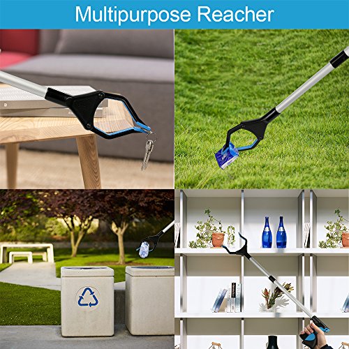 Grabber Reacher Tool, 32" Grabbers for Elderly, Lightweight Extra Long Handy Trash Claw Grabber, Mobility Aid Reaching Assist Tool for Trash Pick Up, Nabber, Litter Picker, Arm Extension (Blue) - color: Blue