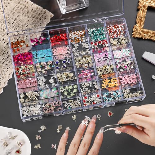 Noverlife 36 Grids Clear Plastic Organizer Boxes, Jewelry Storage Container - size: 36 Grids - 2 Packs