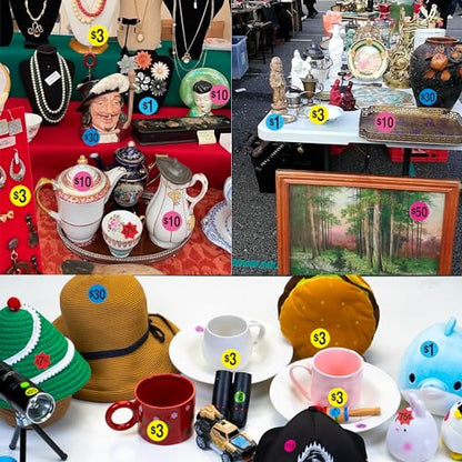 1600 Pcs Garage Sale Stickers,3/4" Round Removable Yard Sale Price Stickers