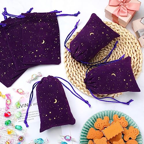 Hillban 30 Pcs 4 x 6, Purple Velvet Bag with Drawstring for Jewelry - color: Purple, size: 4 x 6 "