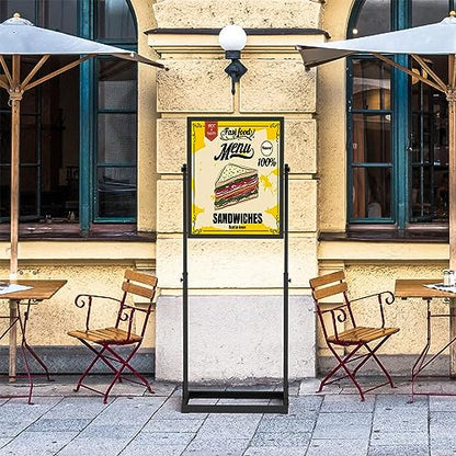 Wphold Heavy Duty Poster Stand, Double Sided 22×28 inch Metal Floor Display with Weatherproof Protection, Floor Standing Sign Holder, Durable Steel Construction for Indoor Events, Offices, Schools