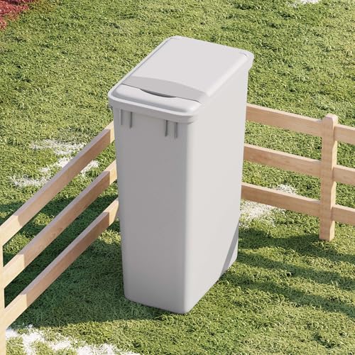 Dowell 50QT Wastebasket Trash Container, 13Gal, Plastic, Stackable, for Kitchen/Bathroom/Office,Tall Trash Can 22-3/8"H (Grey 4000 50 04) - size: 52.8Qt - 1 Pack
