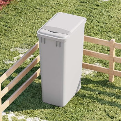 Dowell 50QT Wastebasket Trash Container, 13Gal, Plastic, Stackable, for Kitchen/Bathroom/Office,Tall Trash Can 22-3/8"H (Grey 4000 50 04) - size: 52.8Qt - 1 Pack