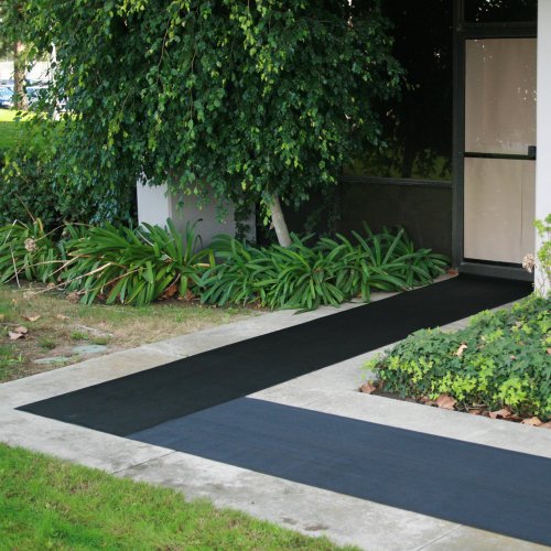 Rubber-Cal Fine Rib Corrugated Rubber Floor Mat - 1/8" x 3ft x 1ft Black - size: 12"L x 36"W x 0.1"Th