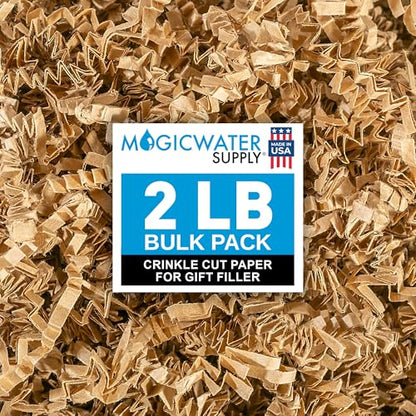 MagicWater Crinkle Cut Paper Gift Basket Filler - 2 LB - Kraft - color: Kraft Brown