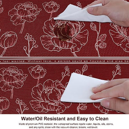 Kitchen Floor Mat Set of 2, Anti Fatigue Kitchen Mat 20"x32"+20"x47" - color: Red, size: 20"x32"+20"x48"