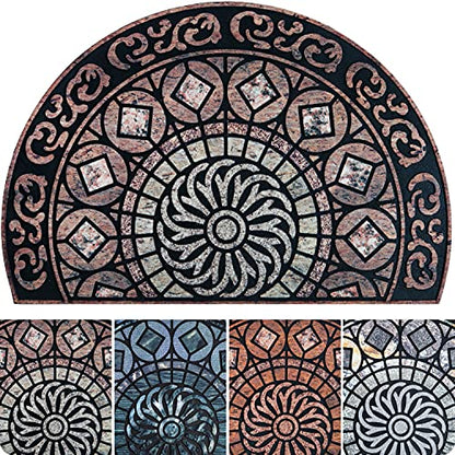 ubdyo Front Door Mat Outside Entrance - Brown, 23" x 36" - color: XL Brown Round