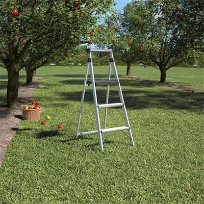 COSCO 3-Step 5' Lite Solutions Folding Step Stool 225 lb. Capacity - Aluminum