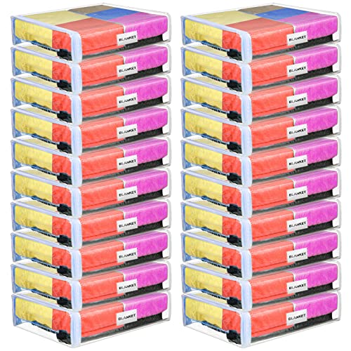 Kenning 20 Pcs Clear Zippered Storage Bags, Sheet, White, 12 x 10 x 4 Inch - color: White, size: 12 x 10 x 4 Inch