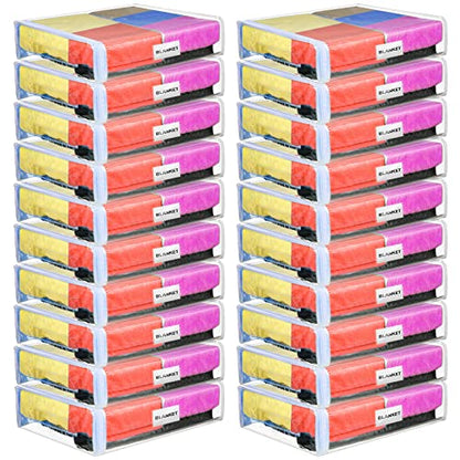 Kenning 20 Pcs Clear Zippered Storage Bags, Sheet, White, 12 x 10 x 4 Inch - color: White, size: 12 x 10 x 4 Inch