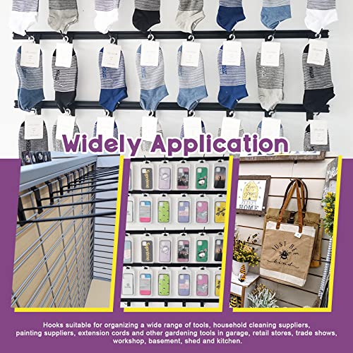 Swpeet 20Pcs 2 Inch Heavy Duty Slatwall Hooks Assortment Kit, Slatwall Accessories Slatwall Panel Hooks Garage Organization Slat Wall Hook Pegboard Gridwall Hook Display Hook for Retail Black - size: 2 Inch