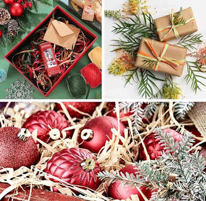 Gift Boutique Christmas Raffia Ribbon - 3 Rolls Twine for Gift Wrapping