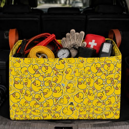 Duck Car Trunk Organizer 20L Collapsible Auto Storage Basket with Handles - color: Duck