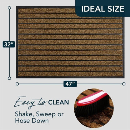 ubdyo Extra Durable Door Mat Outside Entrance (47" x 32", Bright Brown) - color: Bright Brown, size: 47" x 32" (Rectangular)
