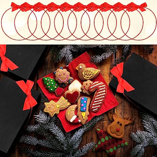 60 Pcs Elastic Bows for Gift Boxes Wrapping 15.74 Inches - color: Red