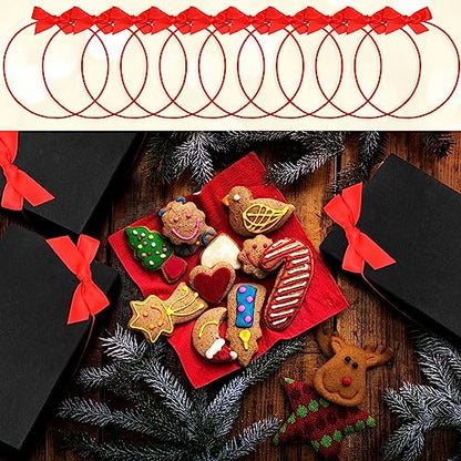 60 Pcs Elastic Bows for Gift Boxes Wrapping 15.74 Inches - color: Red