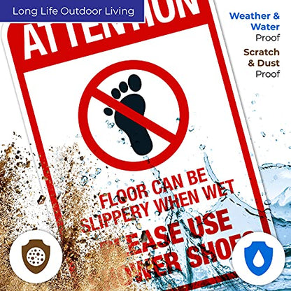 Floor Can Be Slippery When Wet Sign, - size: 12x18