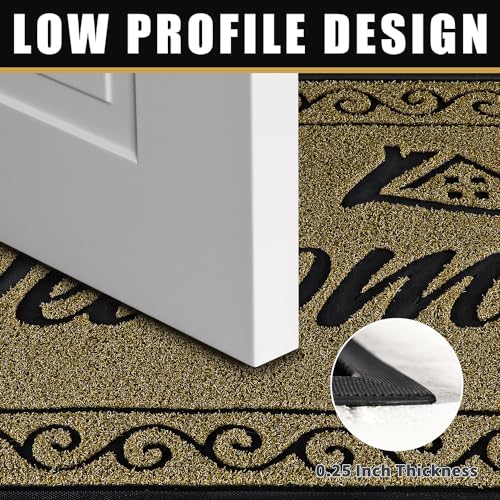 Yimobra Artificial Grass Welcome Mat, 29.5 x 17 in, Beige Brown - color: Brown, size: 29.5x17 Inch