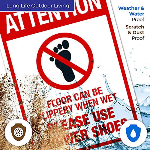 Floor Can Be Slippery When Wet Sign, - size: 10x14