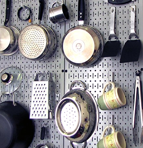 Wall Control Pegboard 32in x 16in Gray Metal Pegboard Tool Board Panel - color: Gray