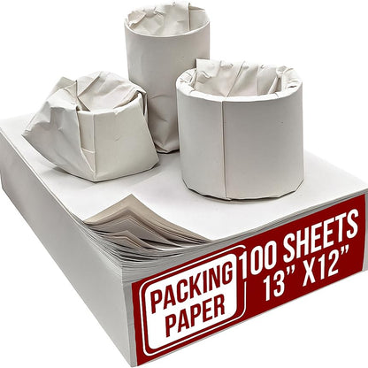 13 * 12 inch 100 Small Sheets White Packing Paper Sheets for Moving Supplies, Protecting Fragile China and Glasses,Small Wrapping Paper for Shipping and Moving Box Filler. - size: 13" x 12" (100 sheets)