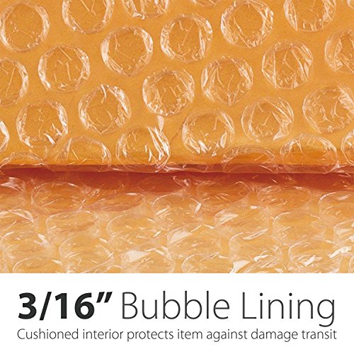 Fosmon 12x16-100 Pack #6 Kraft Bubble Mailer, Padded Shipping Envelopes for Book, Magazine, Documents - size: 100 Pack