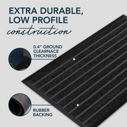 ubdyo Extra Durable Door Mat Outside Entrance (36" x 24", Bright Black) - color: Bright Black, size: 36" x 24" (Rectangular)