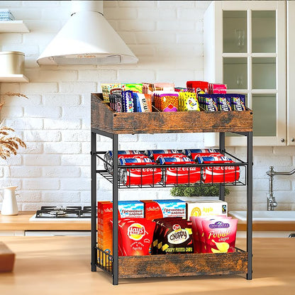 Snack Organizer for Countertop, 6 Adjustable Compartment - size: 40×28×52cm