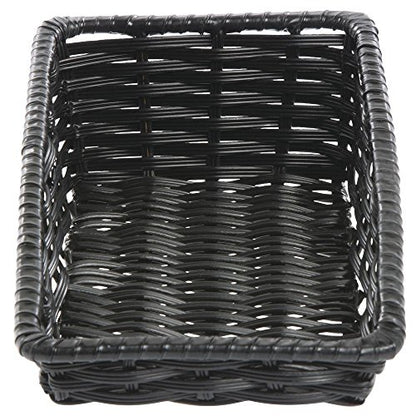 HUBERT Black Storage Basket Tapered - 7 1/2"L x 14"D x 1 1/2" to 4"H - color: Black, size: 7.5"Lx14"Dx1.5-4"H