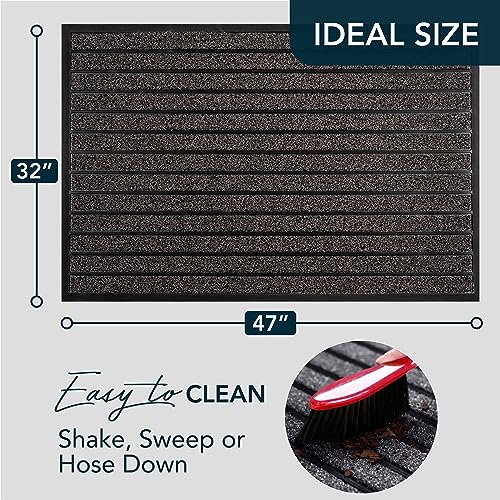 ubdyo Extra Durable Door Mat Outside Entrance (47" x 32", Bright Grey) - color: Bright Grey, size: 47" x 32" (Rectangular)