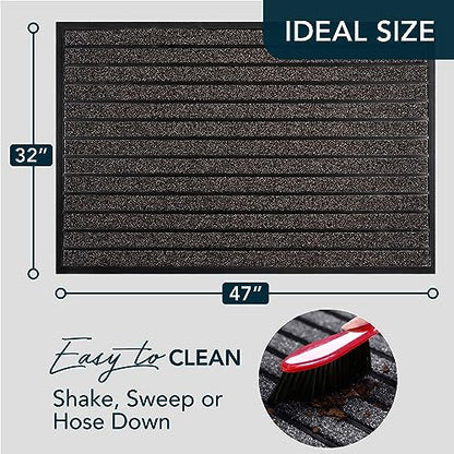 ubdyo Extra Durable Door Mat Outside Entrance (47" x 32", Bright Grey) - color: Bright Grey, size: 47" x 32" (Rectangular)