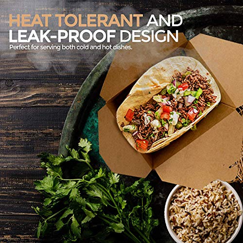 Stock Your Home Microwaveable Kraft Brown Take Out Boxes 71 oz (40 Pack) Leak and Grease Resistant Food Containers - Recyclable Lunch Box - to Go Containers for Restaurants, Catering and Parties - size: Forty Pack (71 Oz)
