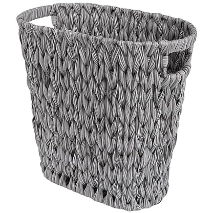GRANNY SAYS Bathroom Trash Can, Wicker Waste Basket for Bathroom, Gray - color: Gray, size: Rectangular - 13"L x 7½"W x 12¼"H