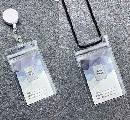 Vertical ID Badge Holders Sealable Waterproof Clear Plastic Holder, Fits RFID/Proximity/Badge Swipe Cards or Credit Card (6Pcs, Vertical)