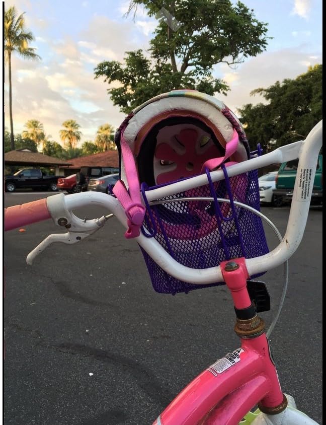 Basket with Hooks, Front, Removable, Wire mesh Small, Kids Bicycle Basket - color: Black including a Bell