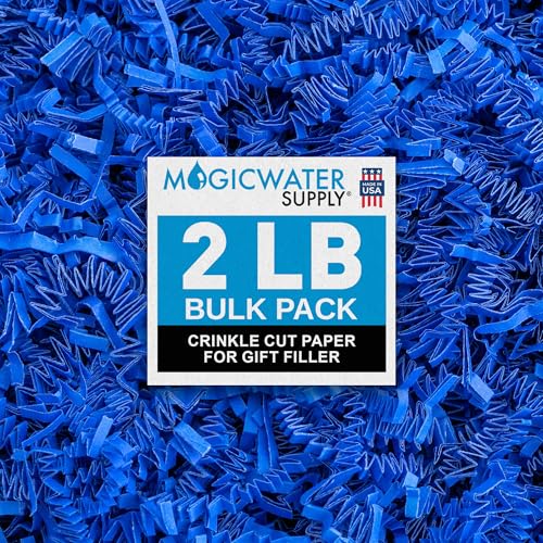MagicWater Crinkle Cut Paper Gift Basket Filler - 2 LB - Sky Blue - color: Sky Blue