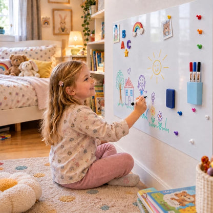HAMIGAR Small White Board Dry Erase, 12" x 18" Peel and Stick, No Ghosting - size: 18"W x 12"H