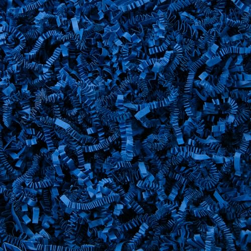 Mefleet 1 LB Crinkle Paper Filler Dark Blue Shredded Paper for Gift Box - color: Dark Blue