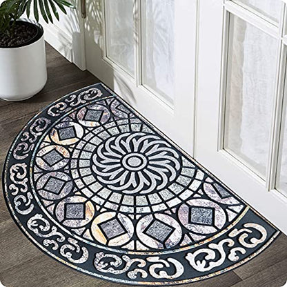 ubdyo Front Door Mat Outside Entrance - Grey, 23" x 36" - color: XL Gray Round