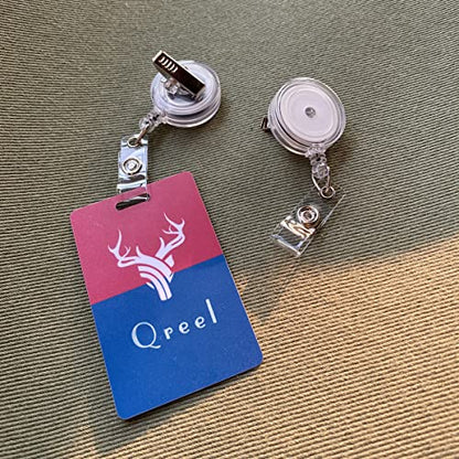 QREEL Badge Reel, ID Badge Holder Retractable Clip, Clear, Bulk 100 Pack - color: Translucent Clear, size: 100 Pack